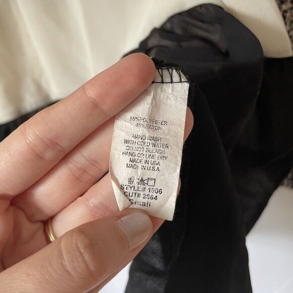 Entro black and white knit chiffon long sleeved sweater top casual women size S - Picture 5 of 7